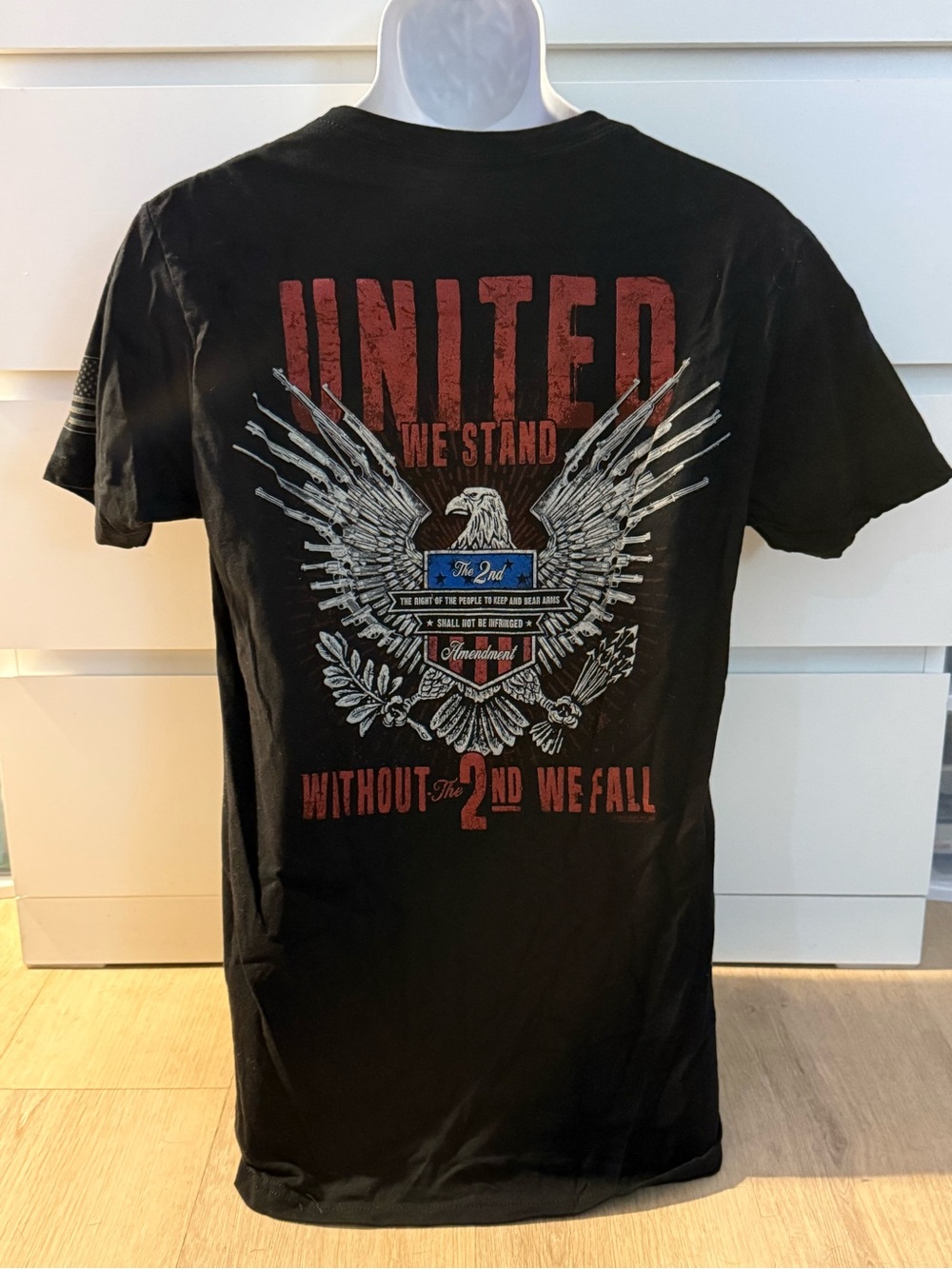 Unitedw We Stand Eagle Graphic Tee - Black with Red & Gray Print